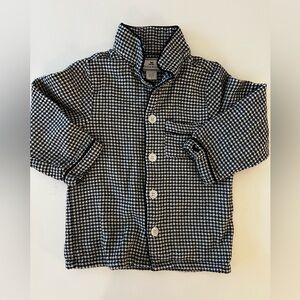Petite Plume Kids Black And White Houndstooth Pajama Top, Button Down, Size 4